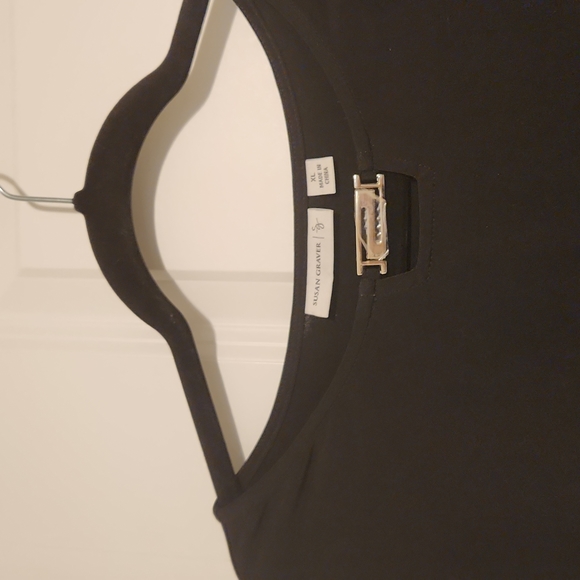 Susan Graver XL Black Blouse with silver detail - Picture 2 of 4